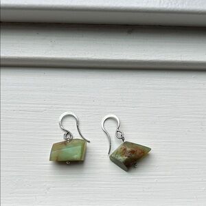 Chrysoprase sterling silver earrings